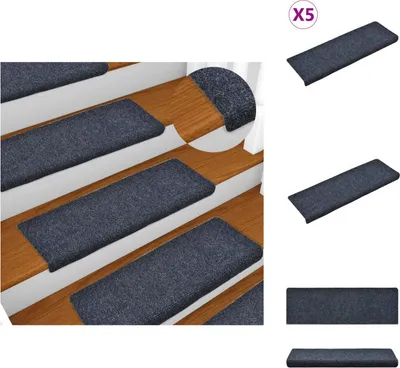 Produktbild von vidaXL Treppenmatten 5 Stk. Nadelvlies 65x21x4 cm Anthrazit - Stufenteppiche