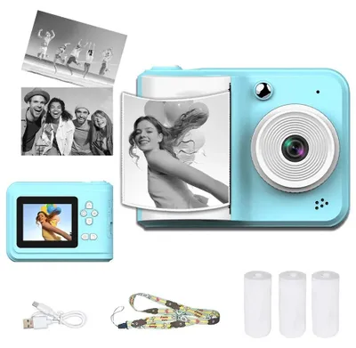 Produktbild von Kinder-Sofortbildkamera mit Thermodrucker, 2,4-Zoll-Display und 1080p-Video