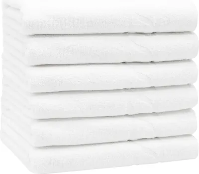Produktbild von 6er Set Handtücher mit Zopfmuster, 100% Baumwolle, 50x100 cm, weiß