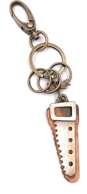 Produktbild von Onwomania Schlüsselanhänger Säge Leder Werkzeug Handwerker Bauarbeiter Metall Anhänger Charm