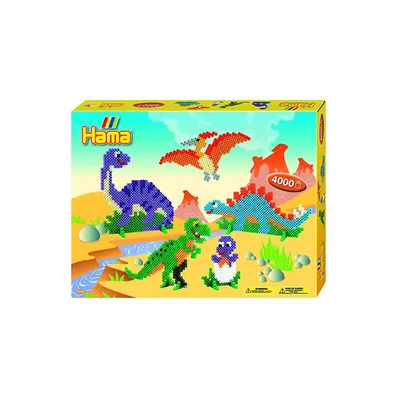 Produktbild von Hama Bügelperlen midi "Dinosaurier" Geschenkpackung 5,0 mm 4.000 Bügelperlen