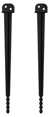 Obrázek produktu pro Ikodm 2 ks L-držáků na sloupky 500 mm k zatlučení, šířka vidlice 40 mm, černá zatloukací objímka ze železa, kotvy pro dřevěné sloupky, zahradní plot, pergola, přístřešek pro auto a dřevěná kůlna