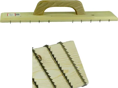 Produktbild von Holz-Stahl Raspelbrett 500x100mm für Porenbetonsteine mit 10 Sägezähnen
