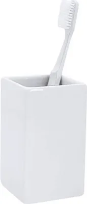 Image de Spirella gobelet pour brosse à dents Porte-brosse à dents "Quadro", blanc, porcelaine