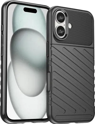 Produktbild von Conie Schutzhülle für iPhone 16 Plus Tasche Silikon Case Muster Cover Bumper TPU Hülle in Schwarz
