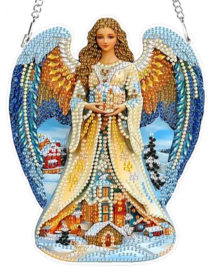 Diamond Painting Hänger, Engel, 15,8x19,8 cm, Bastelset