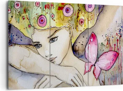 Produktbild von Bild auf Leinwand - Leinwandbild - Frau modern - 165x110cm - Wand Bild - Wanddeko - Wandbilder - Leinwanddruck - Bilder - Kunstdruck - Wanddekoration - Leinwand bilder - Wandkunst - CE165x110-3554