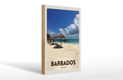 Produktbild von Holzschild Reise 20x30cm Barbados Insel Frankreich Meer
