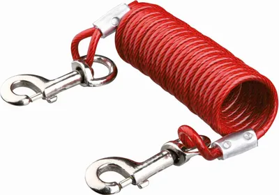 Produktbild von TRIXIE Anbindeleine mit Spiralkabel - rot - 5 m