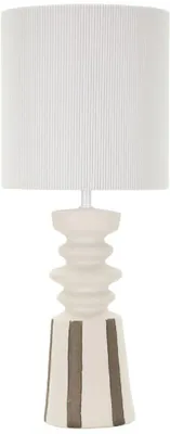 Obrázek produktu pro Stolní lampa Tribal 26,5 x 67 x 26,5 cm železo keramika látka bílá béžová hnědá