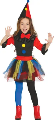 Produktbild von Clown Horror Mädchen Kostüm, Größe:122/128