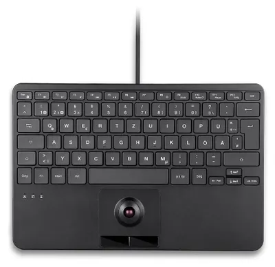 Image de Perixx PERIBOARD-427 H DE, mini-clavier USB, trackball, rétroéclairage