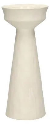 Produktbild von Pomax Tierno Kerzenhalter aus Porzellan, Cremeweiß, Ø 9,4 x H 22 cm