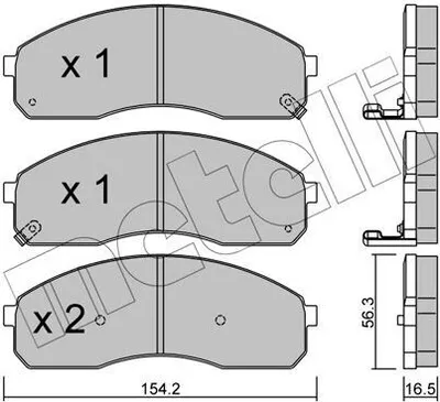 Produktbild von METELLI Bremsbeläge Satz Vorne Bremsklötze für KIA CARNIVAL II (GQ) 22-0374-0