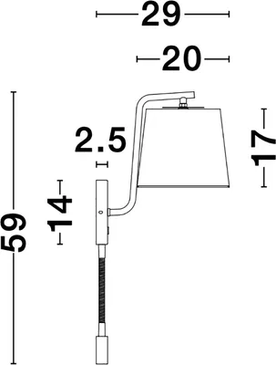 Obrázek produktu pro Nova Luce SAGE nástěnné svítidlo E27 dvojité bílé 15W teplá bílá 20x29x59cm 9129329