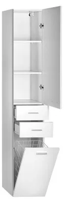 Immagine prodotto di Aqualine Zoja - Armadio pensile con cestino 350x1840x290 mm, a sinistra, bianco 51230