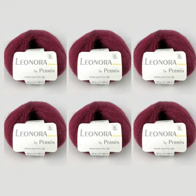 Image de 6x Leonora by Permin – Fil oie, laine & kid mohair (10 prunes)