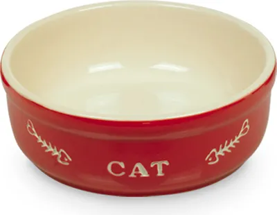 Produktbild von Nobby 73350, Katze, Keramik, Beige, Rot, Haustier-Fütterungsschale, Einfarbig, 0,25 l
