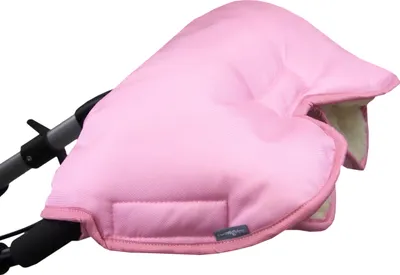 Produktbild von BAMBINIWELT universaler Muff Handwärmer für Kinderwagen Buggy Jogger mit Wolle UNI ROSA