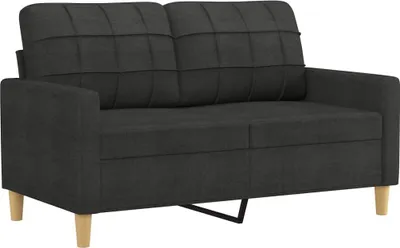 Produktbild von vidaXL 2-Sitzer-Sofa mit Zierkissen Schwarz 120 cm Stoff