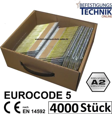 Produktbild von 34° Streifennägel 2,8x75mm Ring rostfrei A2 papier für Nagler Paslode Senco Tjep Haubold