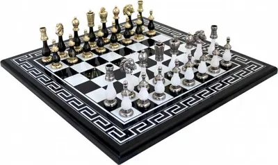 Obrázek produktu pro Exkluzivní dřevěná šachovnice 50 cm + figurky Arabescato 10 cm