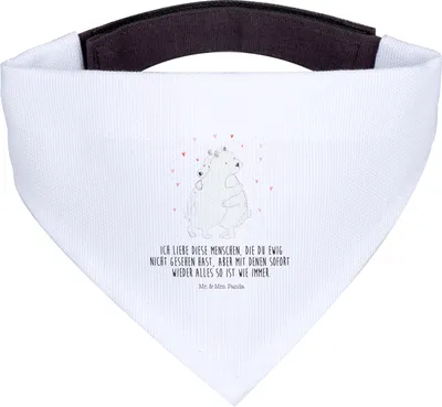 Produktbild von Mr. & Mrs. Panda Tuch Eisbär Umarmen - Weiß - Geschenk, Halstuch Hund, Für Hunde, Lustige Sprüche, Hundehalstuch, Bandana