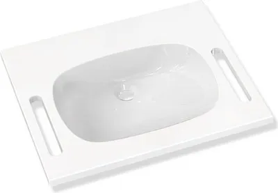 Produktbild von HEWI Waschtisch M 40, B:650mm, T:550mm, alpinweiß, ohne ÜL, ohne Hl.