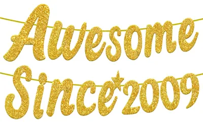 Goldener Glitzer Banner zum 17. Geburtstag, Party-Deko