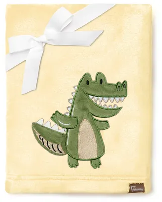 Image de Be Mammy Couverture douillette pour bébé, couverture douillette, couvre-lit avec application 3D, 76 x 102 cm BE20-168 (Jaune - Crocodile, 76 x 102 cm)