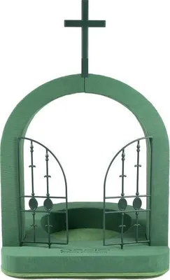 Produktbild von OASIS® Frischblumensteckschwamm Himmelstor FLORIU, Trauerfloristik, Bioline Holzunterlage, grün, 50x44cm - Blumen Steckschaum