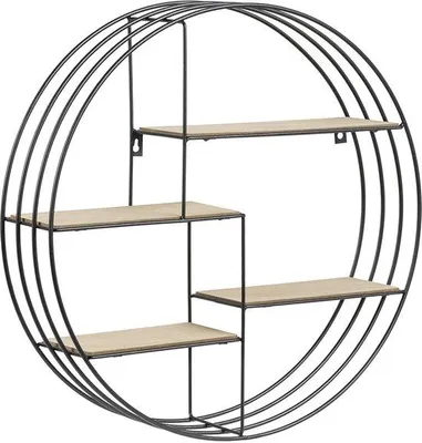 Image de Étagère murale métallique à quatre niveaux pour la décoration et le rangement