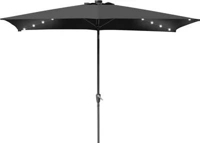 Produktbild von Bettizia Sonnenschirm Rechteckig,Kurbel Knickbar Eisen Balkonschirm Marktschirm,neigbar,2 x 3m,LED,Grau