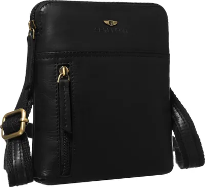 Obrázok produktu pre Peterson pánska kožená crossbody taška čierna 19x16,5 cm