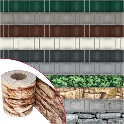 Produktbild von NOOR Sichtschutzstreifen PVC BLICKDICHT 19 cm x 35 m Sand - 630 g/m² - für Doppelstabmattenzaun - inkl. 28 Klemmschienen, KI-generiertes Bild