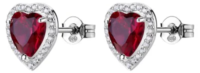 Immagine prodotto di Orecchini a cuore Fancy Passion in argento rubino FPR142