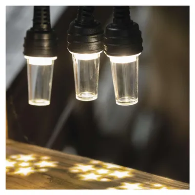 LED světelný řetěz – 10x párty žárovky, 4,5 m, venkovní i vnitřní, studená bílá