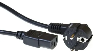 Image de ACT 230V câble de connexion schuko mâle (coudé) C13 noir 1 m