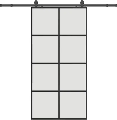 Obrázok produktu pre Posuvné dvere so sadou kovania, čierne 102,5x205 cm, ESG sklo