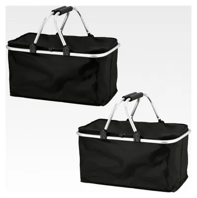 Produktbild von 2 Stück Thermo Einkaufskorb 30l Kühltasche Faltbar mit Kühlfunktion 46x23x27cm
