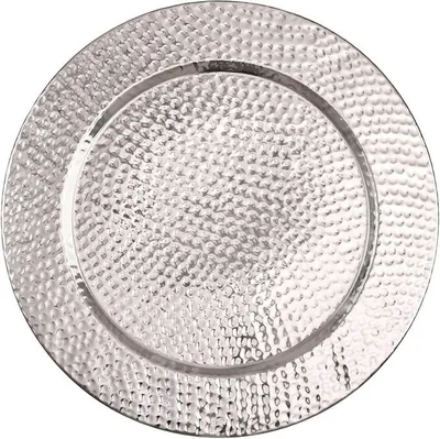Imagen del producto de Bandeja de diseño "Nizza", hecha a mano en aluminio plateado, de 50 cm