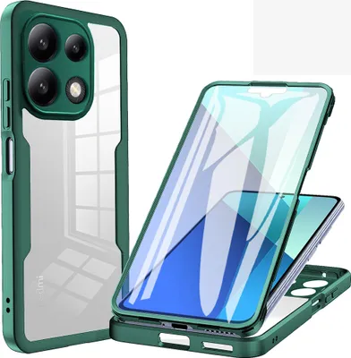 Immagine prodotto di Custodia per Xiaomi Redmi Note 13 Pro 4G, custodia protettiva a 360° con protezione per lo schermo verde