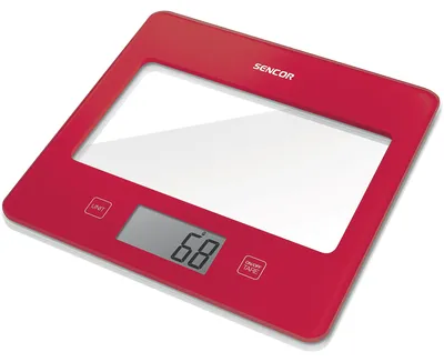 Zdjęcie produktu dla Waga kuchenna, Sencor, Wyświetlacz LCD, Automatyczne włączanie/wyłączanie, Czerwona