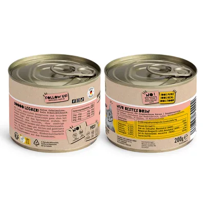 Produktbild von Dogs’n Tiger Adult, Katzenfutter, Frohsinn, Katzen Nassfutter, Getreidefrei, Geflügel & Kürbis, 12x200g