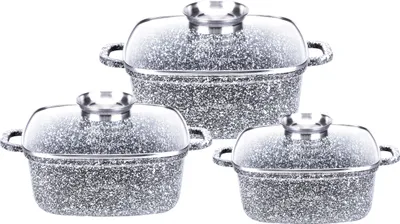 Produktbild von Masterpan 6-teiliges quadratisches Topfset,Antihaftbeschichtung,Induktion 20/24/28cm MP2151