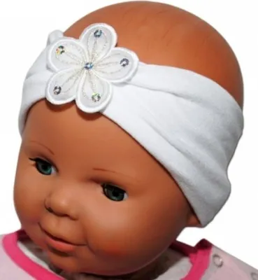Imagen del producto de Diadema para bebé Nellys con flor - blanca, talla 80/92