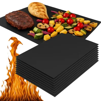 Zdjęcie produktu dla 10x mata teflonowa do piekarnika grilla 33x40 cm nieprzywierająca tacka do pieczenia 10 szt wielokrotnego użytku