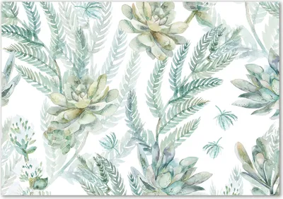 Produktbild von Tulup® Glas-Bild - 100 x 70 - Wandbild aus Glas - Wandkunst - Wandbild hinter gehärtetem Sicherheitsglas - Blumen & Pflanzen - Blumen Blätter - Grün
