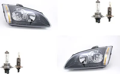 Produktbild von Scheinwerfer passend für Ford Focus 05 04-08 mit H7 H1 Satz Links Rechts 1480996 1329413 1385267 1456969 4M5113101JA 4M5113101JB 4M5113 Johns