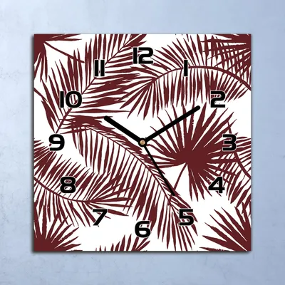 Produktbild von Wanduhr Echt-Glas-Küchenuhr Exotisch Palmblätter Quarz 30x30 Deko Bilder